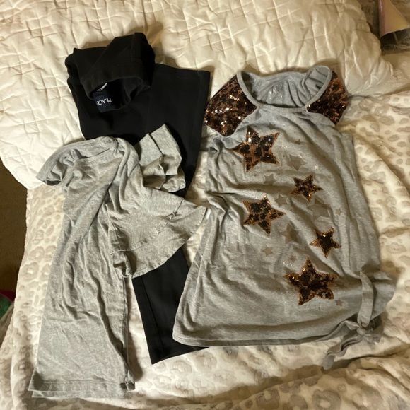 GAP KIDS blouse . Justice sequence. childrens place size 12 leggings . 3pc girls - Picture 2 of 13